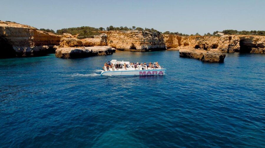Albufeira: Caves and Coastline Catamaran Cruise to Benagil - The Swim Stop in Open Water, What It Feels Like