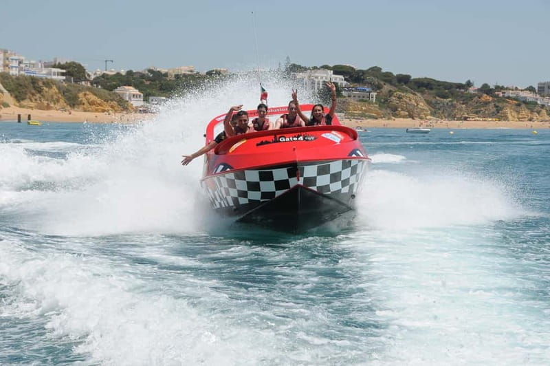 Albufeira: High-Adrenaline Jet Boat Ride - Caves, rock formations, and a quick secret-beach style moment