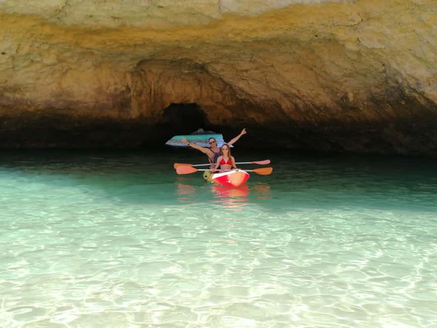 Albufeira: Secret Caves & Beaches Kayak Tour with Swim Stop - Entering the São Rafael starting line, step-by-step