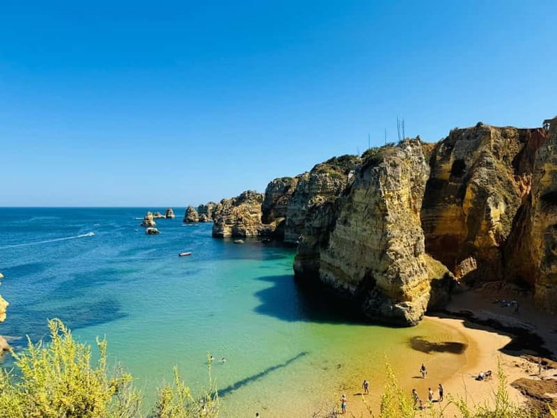 Algarve Adventures from Lisbon + Benagil Cave Boat Tour! - Algar Seco and Boneca Cave: the Doll’s Face moment and the cliff-jump zone