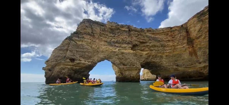 Benagil: Benagil Caves Guided Kayak Tour - Entering Algar de Benagil by kayak, not by boat
