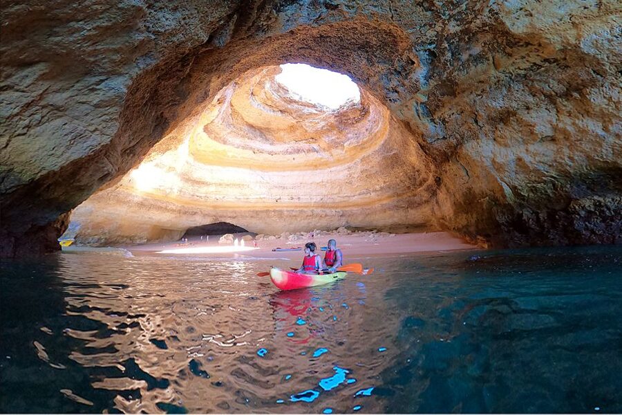 Benagil: Kayaking Adventure in Benagil Caves & Marinha Beach - The Benagil Cave part: how the route feels on the water