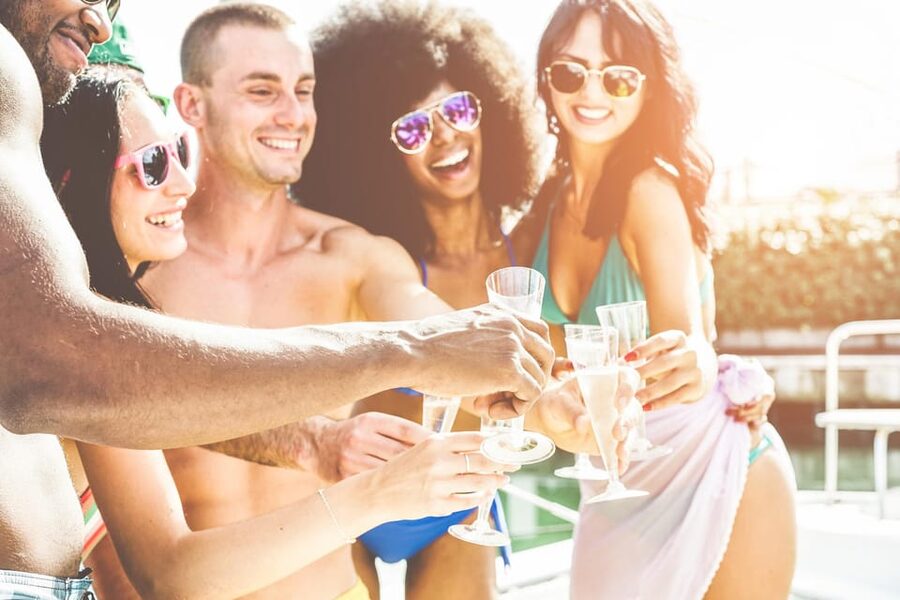 Boat Party to the Beach with Swimming Stops, DJ and Open Bar - What the 3-Hour Cruise Is Like, DJ Music and Sights Included