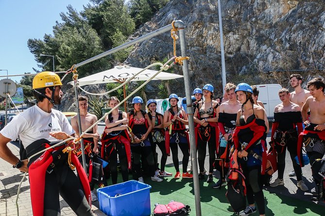 Coasteering in the Arrabida Natural Park (Lisbon region) - The 4-hour flow: scrambling, ropes, water time, and jumps
