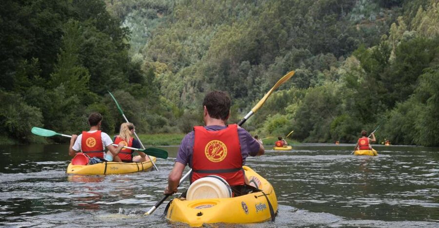 Coimbra: Mondego River Kayaking Tour - River beaches and the Palheiros bar, where the swim breaks actually change the mood