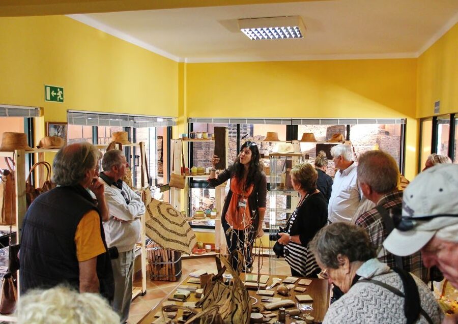 Cork Factory Tour - The cork shop stop: cork fabric fashion and practical souvenirs