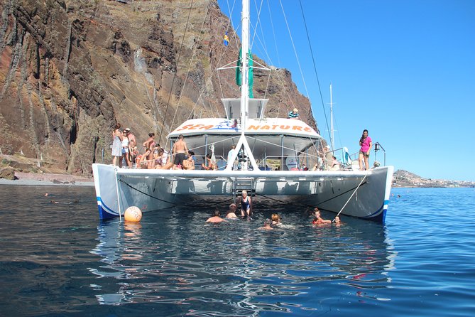 Dolphin and Whale Watching Catamaran Cruise from Funchal - The Cabo Girão swim stop, when the sea cooperates