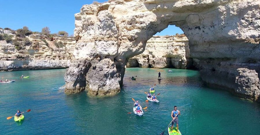 From Albufeira: Benagil Hidden Caves Tour by Kayak - The 3-hour rhythm from Albufeira Marina to the paddle