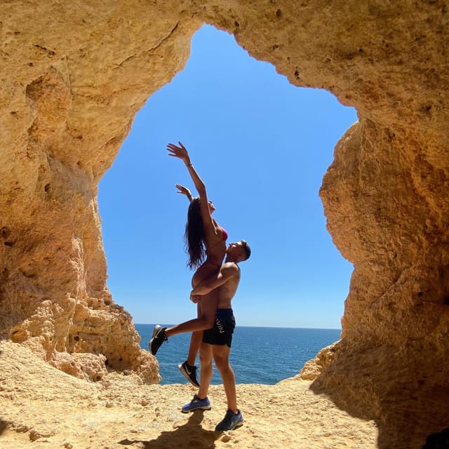 From Faro: Benagil, Algar Seco, 7 Hanging Valleys, & Marinha - Praia da Marinha: swim time with real beach support