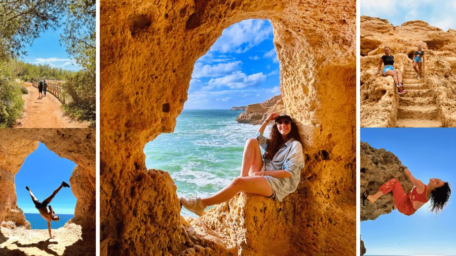 From Faro: Benagil, Marinha, 7 Valleys, Algar Seco Adventure - Algar Seco: Limestone Caves, Fossils, and the Coastal Maze Feeling