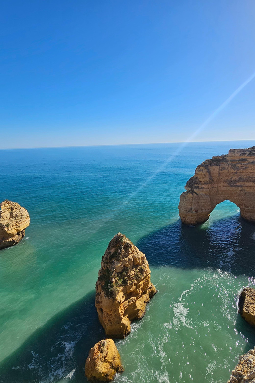 From Faro: The Original Benagil Cave, Marinha & More Tour - Walking pace, van shortcuts, and safety choices that matter