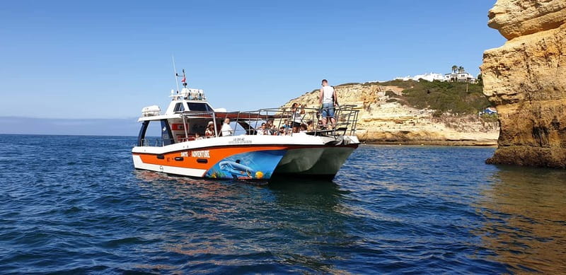 From Lagos: Dolphin Watching Catamaran Cruise - The Coastal Route From Lagos, Beach Names and Real Photo Angles