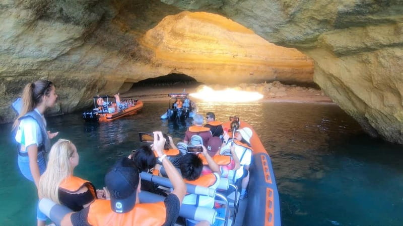 From Lagos: Scenic Cruise to the Benagil and Carvoeiro Caves - The Rigid Inflatable Ride: Fast Views, Wind, and Cave Maneuvering
