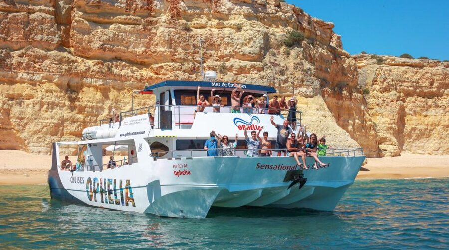 From Portimão: Catamaran Cruise to Benagil Caves with BBQ - Benagil Sea Cave by small boats: the part you came for