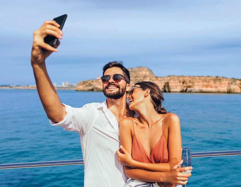 From Vilamoura: Sunset Catamaran Experience - Rock formations and caves: the main event near sunset