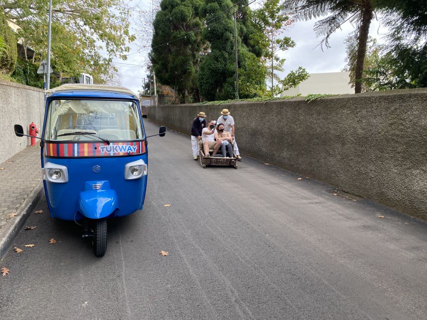 Funchal: Monte Tropical Garden & Toboggan Ride by Tuk Tuk - Old Town Funchal time, photo breaks, and street-level context