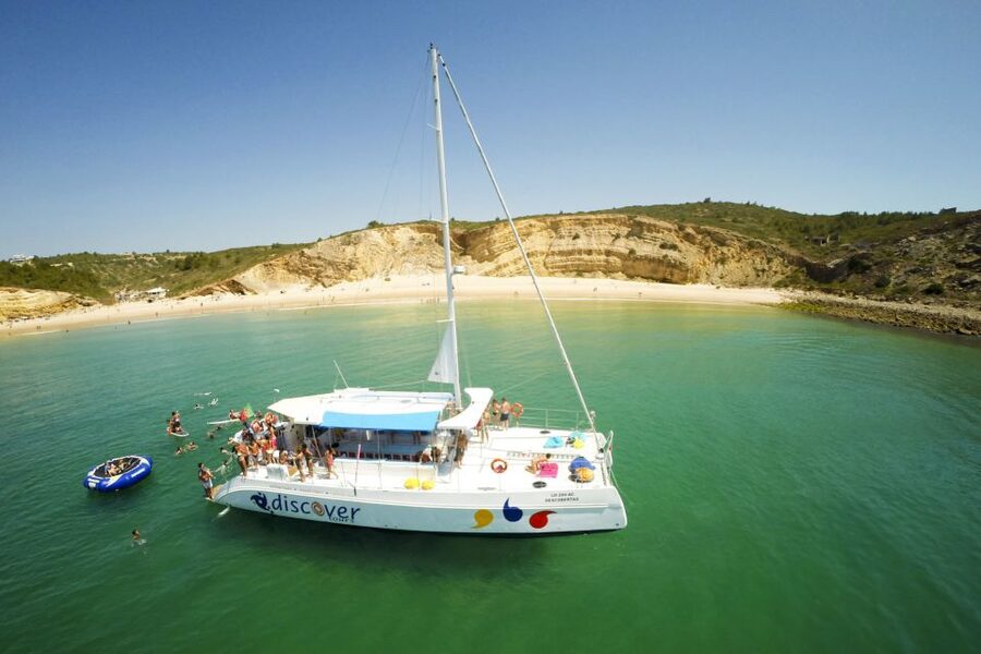 Lagos: Piedade Caves & Coastline - Catamaran - Sailing the coastline past Dona Ana, Camilo, and Porto de Mós