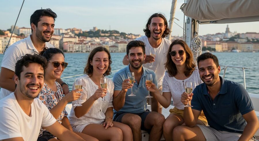 Lisbon: Champagne Sailing Tours - Commerce Square and the Alfama photo moments