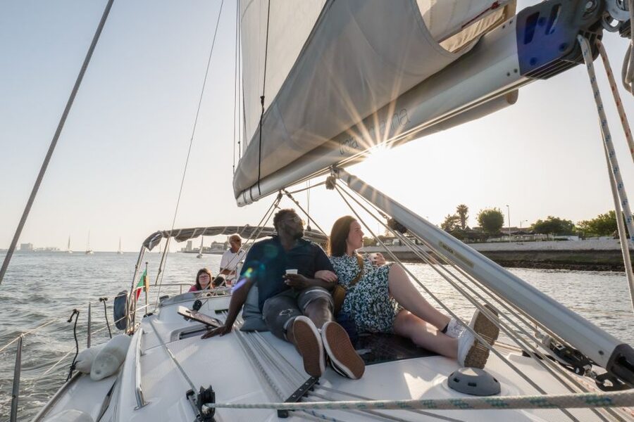 Lisbon: Daytime/Sunset/Night City Sailboat Tour with Drink - 25 de Abril Bridge: the photo moment you plan around