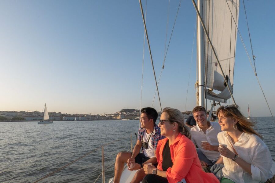Lisbon: Daytime/Sunset/Night City Sailboat Tour with Drink - Central Lisbon from the river: Time Out Market, Chiado, Baixa, Commerce Square