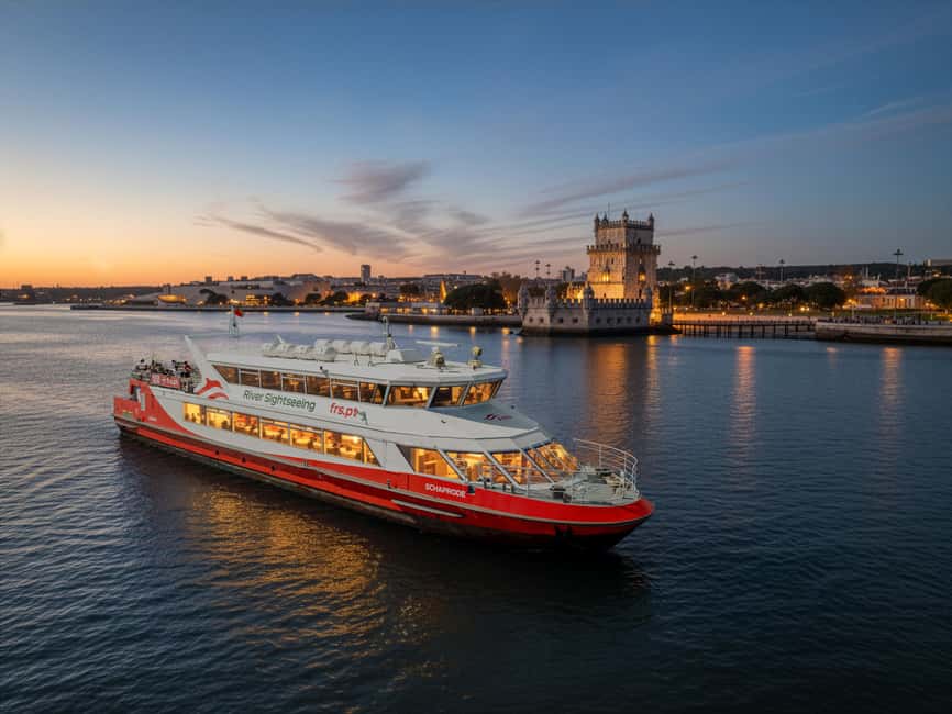 Lisbon Night Cruise: Illuminated Sights on the Tagus River - Praça do Comércio, then the river opens up
