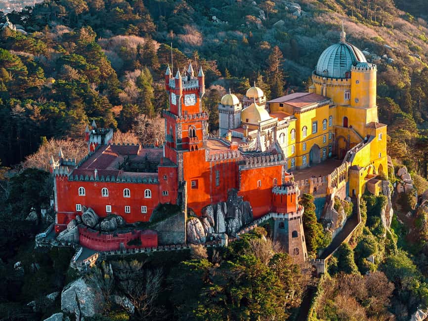 Lisbon: Sintra, Pena, Regaleira, Cabo & Cascais Tour - Pena Palace: choosing interiors vs exteriors, and how to see it well
