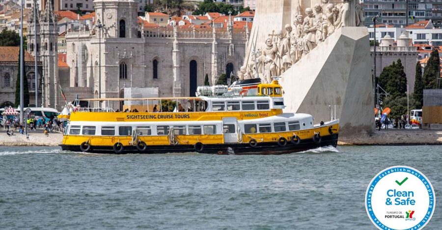 Lisbon: Tagus River Yellow Boat Cruise - The real star moment: cruising under the 25 de Abril Bridge