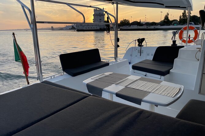 LUXURY Catamaran Sunset and Wine cruise - Praça do Comércio, Cais do Sodré, and Time Out Market Views