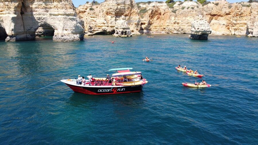Portimão: Benagil Caves Speedboat and Kayak Guided Tour - Praia da Marinha segment: why this stop is more than a second viewpoint