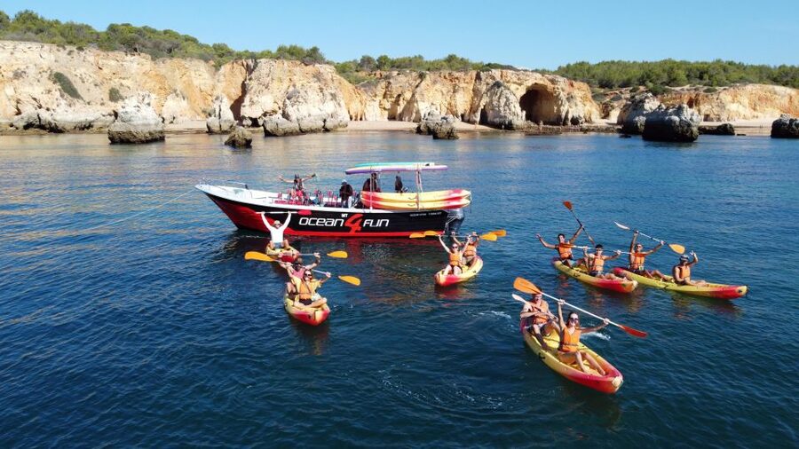 Portimão: Benagil Caves Speedboat and Kayak Guided Tour - Swim and sea-time: when you should bring that towel