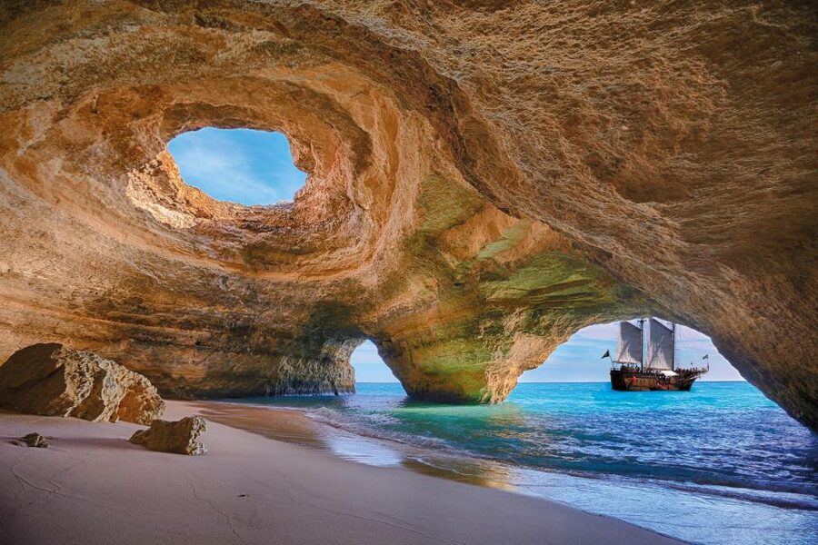 Portimão: Pirate Ship Cave Cruise - Carvoeiro and Algar Seco: the cliffs you see from the Atlantic side