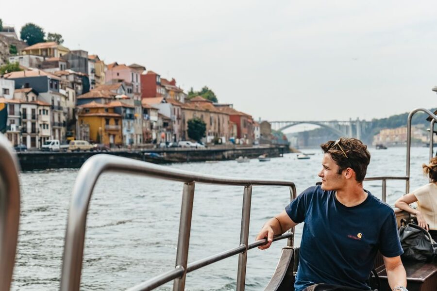Porto: River Douro 6 Bridges Cruise - Ribeira and Vila Nova de Gaia, seen from water level