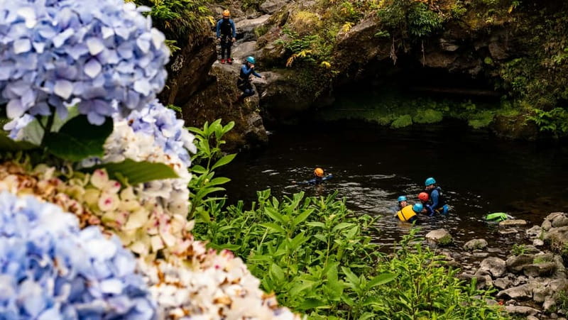 Sao Miguel: Ribeira dos Caldeiroes Canyoning Experience - Slide and jump fun near 5 meters, plus the do-it-your-way factor